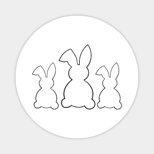 Three bunny silhouette in black Magnet